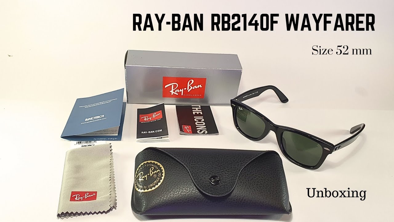 RayBan RB2140F WAYFARER 52 mm Unboxing