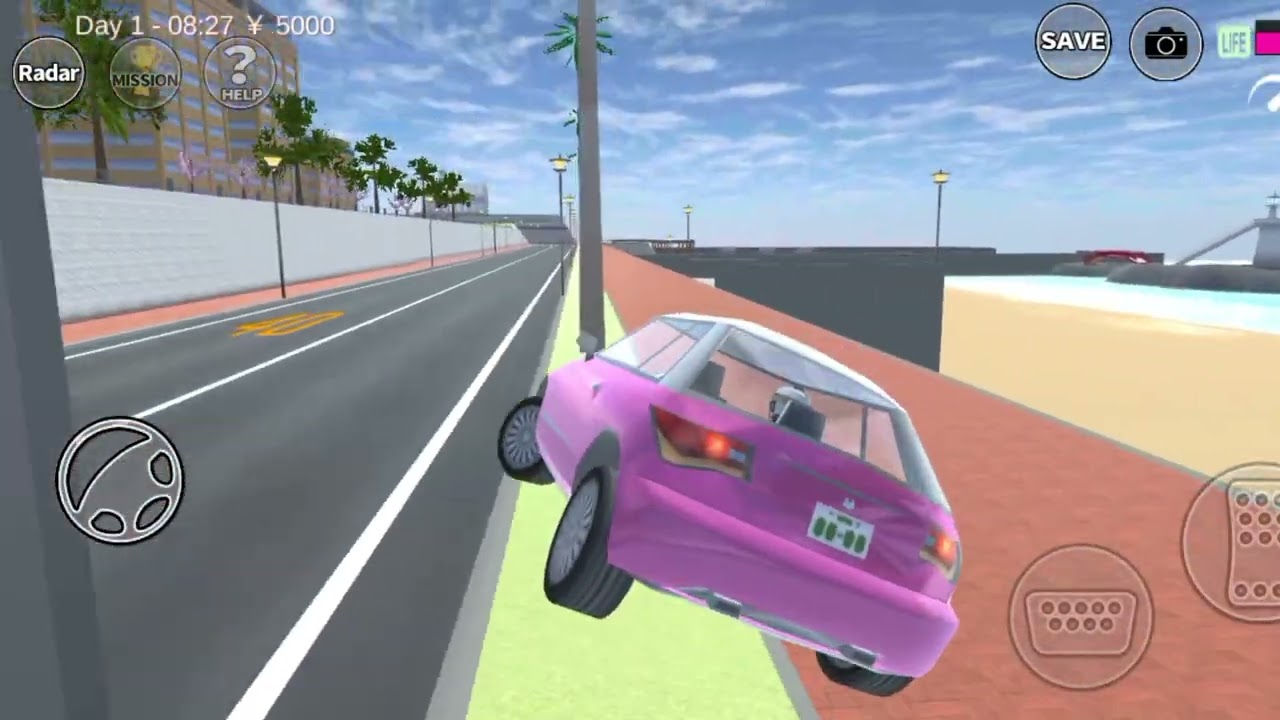 My first video Sakura school simulator | robot car going 