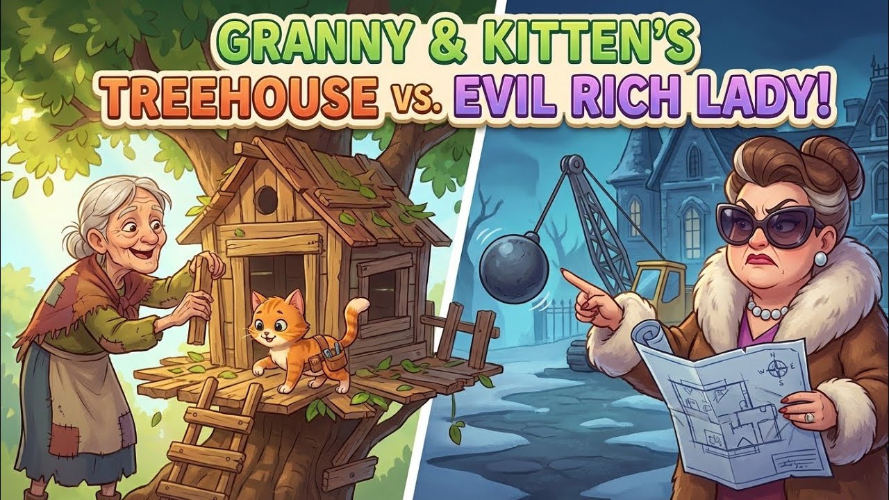 The Animated Story Of Granny and Kitten’s Treehouse vs The Evil Rich Lady.