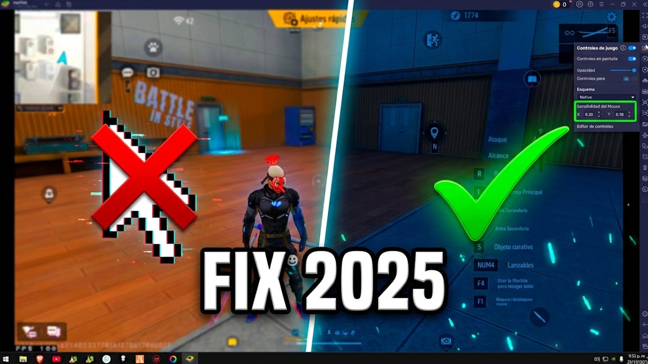 COMO SOLUCIONAL EL ERROR DEL MOUSE EN FREE FIRE X86 BLUESTACKS TELA PARADA 2025