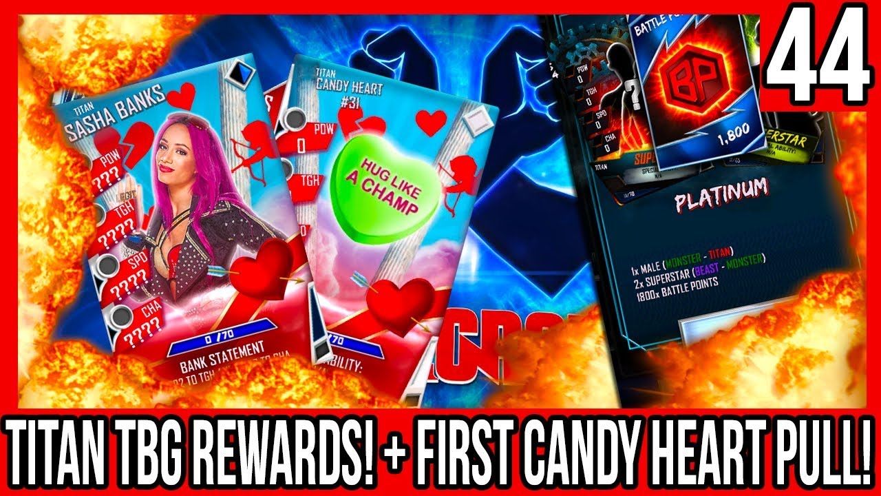 FIRST CANDY HEART PULL! + TITAN TEAM BATTLEGROUND PACK OPENING! #WWESUPERCARD S4 #44