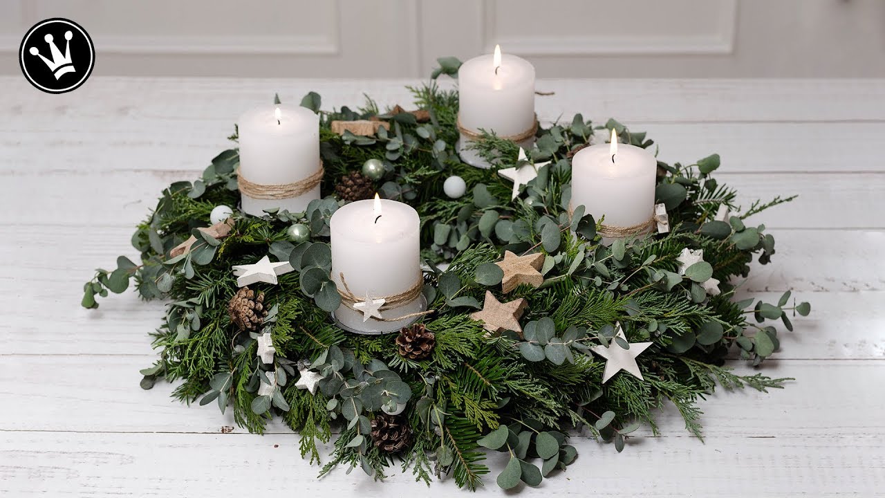 DIY - ADVENTSKRANZ mit Eucalyptus | Adventskranz binden | Anleitung für Einsteiger | Weihnchtsdeko