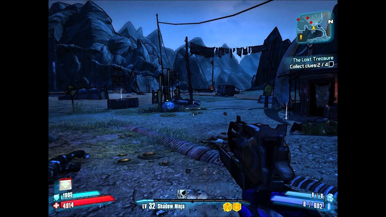 Let's Play Borderlands 2 blind -- The Lost Treasure (105a -- Pieces of Map)