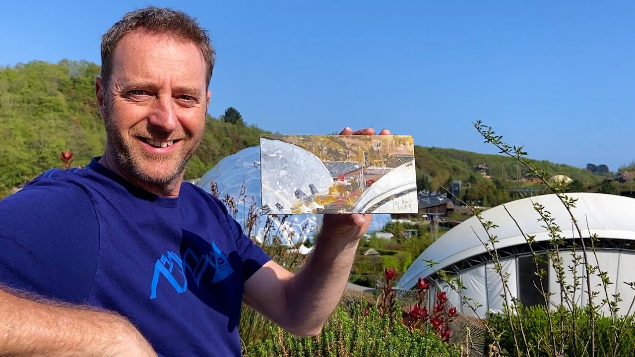 Egg Tempera Paint - sketching plein air at the Eden Project Cornwall