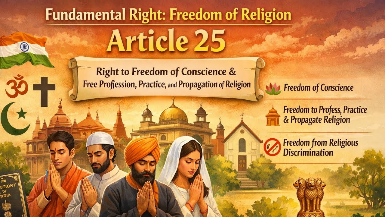 Freedom of Religion – Article 25 | Fundamental Rights | Indian Polity