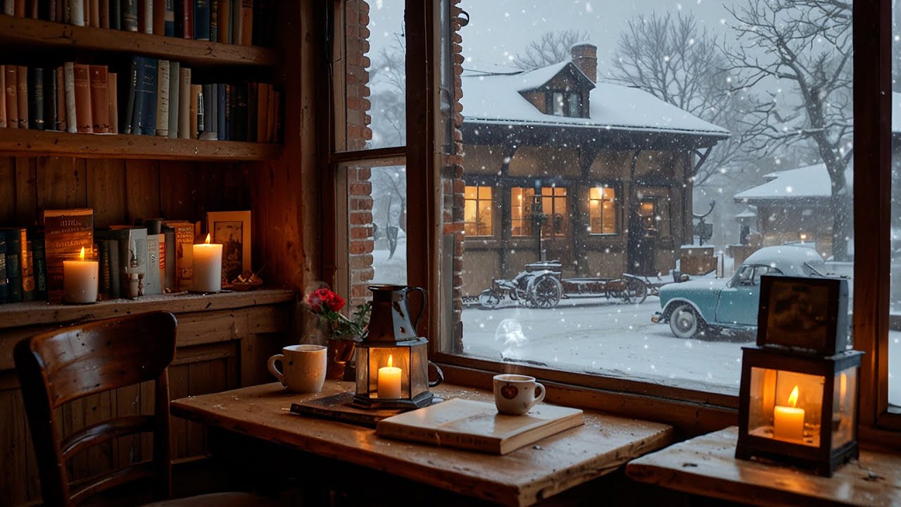 Relaxing Winter Jazz Piano ☕ Cozy Café Ambience for Work & Reading