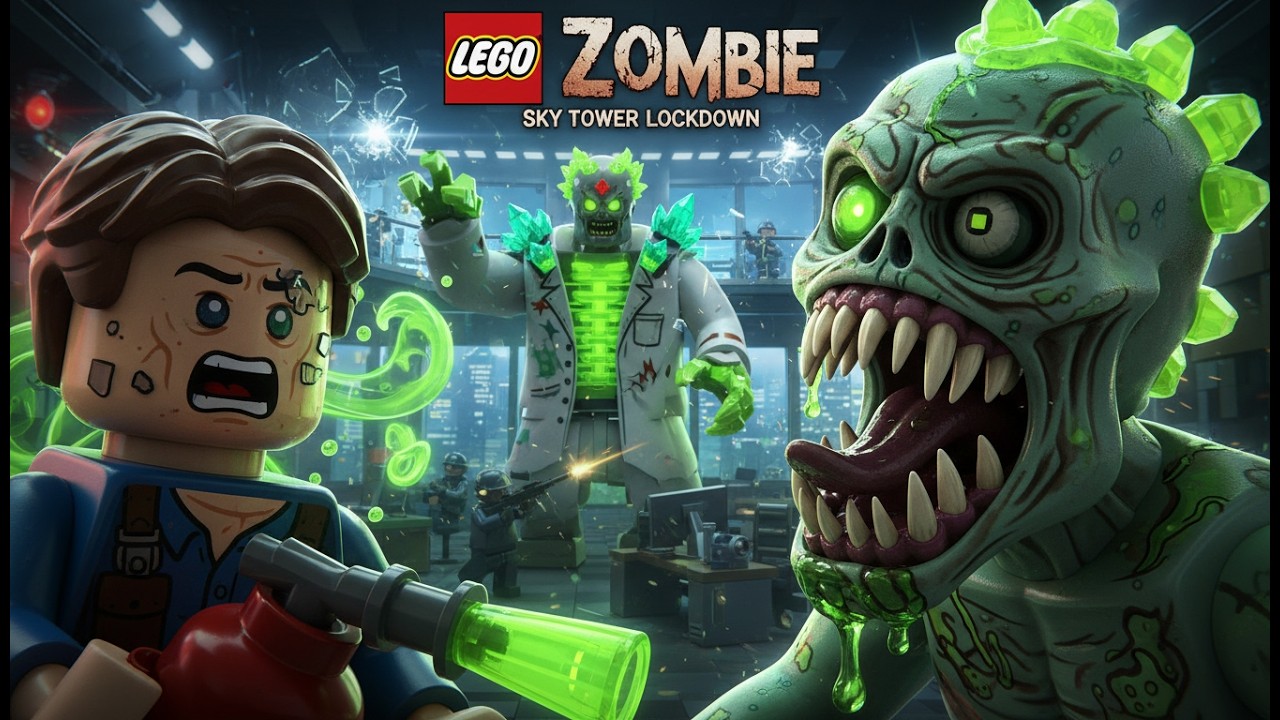 LEGO Zombie Outbreak: Skyscraper Survival Against Alien Virus 🧟🏢🔥 | LEGO Animation | Lego Movie