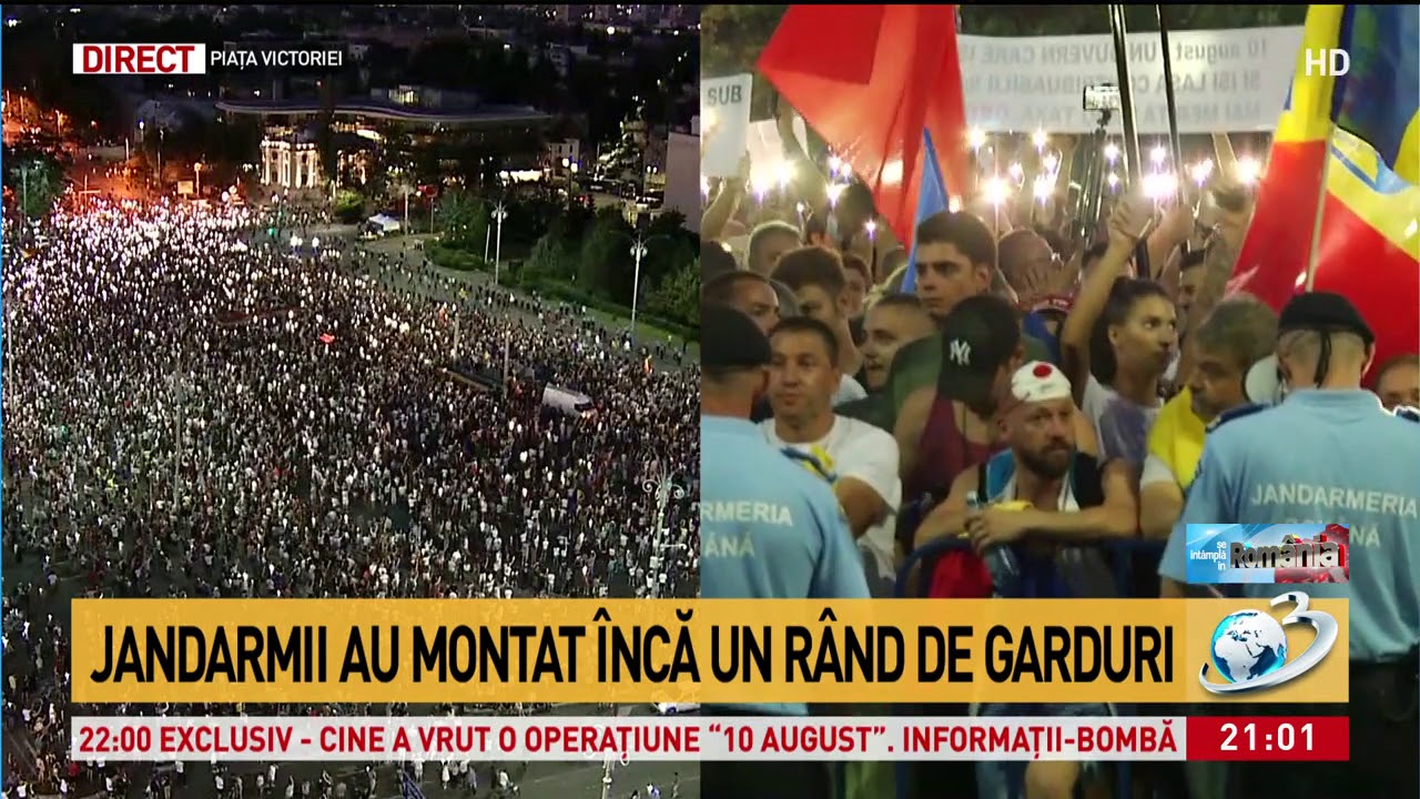 Protest Piața Victoriei. Protestatarii au ocupat două benzi de circulație; Efectivele de jandarmi