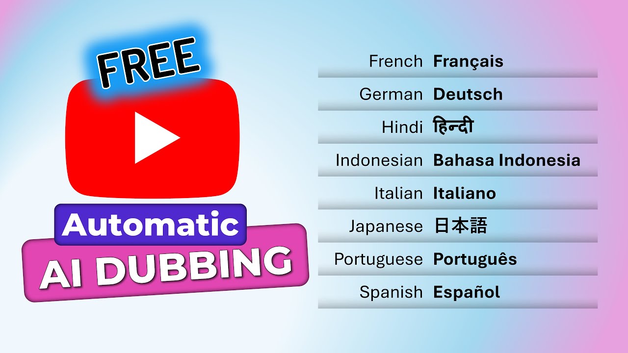 YouTube AI Audio Dubbing 🔹 8 languages