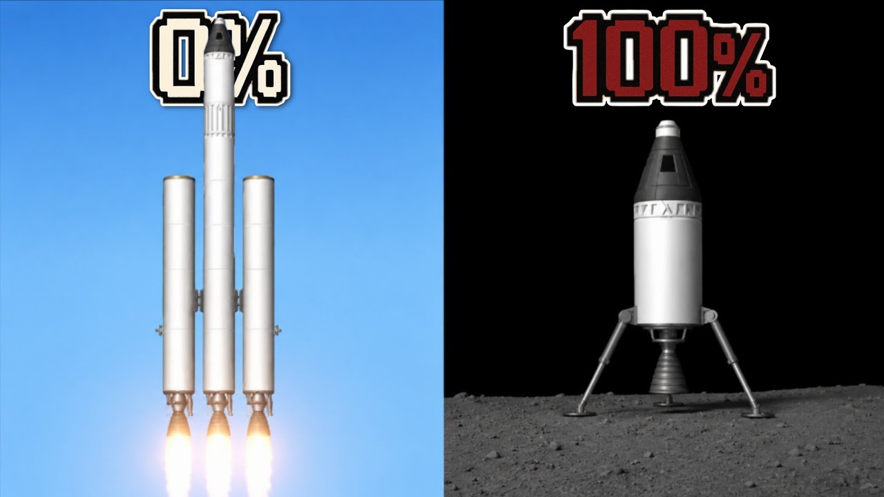 Aku Menerbangkan 100% Roket ke Bulan di Spaceflight Simulator