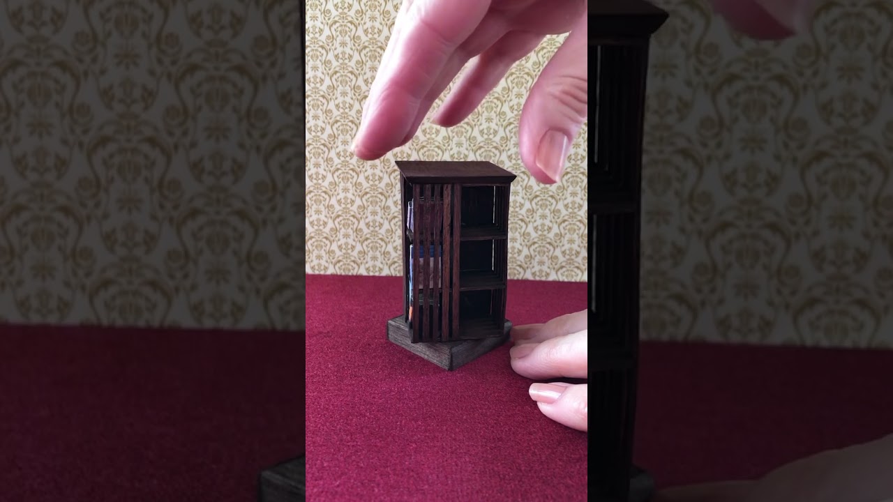 I’ve just completed this 12th scale revolving bookcase. 