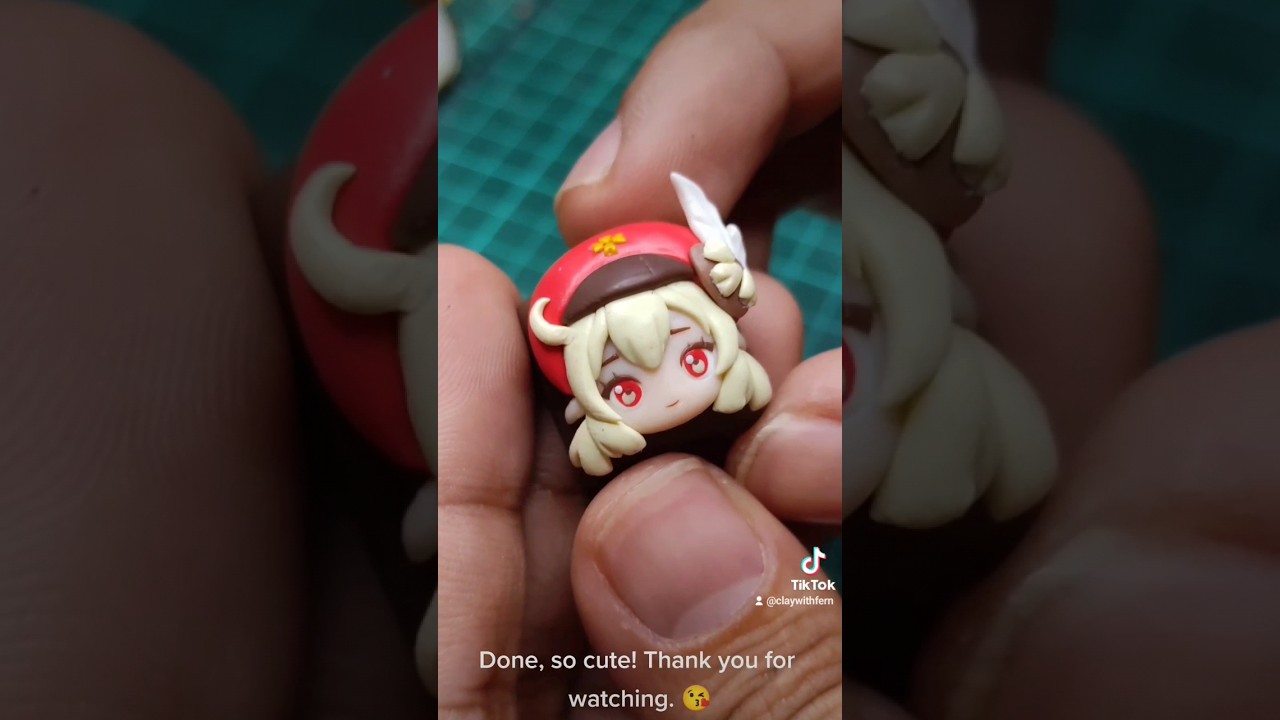 Klee keycap making! 💣 #klee #genshinimpact #keycaps #polymerclay #tutorial #etsy #chibi #kawaii