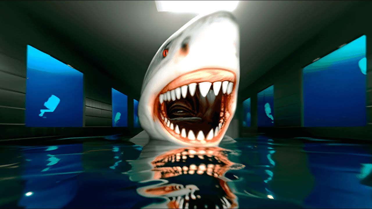 [POOLROOMS BUT A SHARK INSIDE] Aquariums - Full Gameplay (LINIMIAL HORROR GAME)