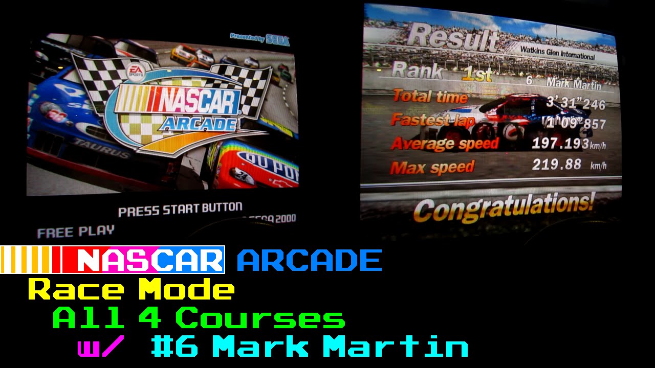 [NASCAR Arcade] Race Mode Playthrough - All 4 Courses [Real Arcade]