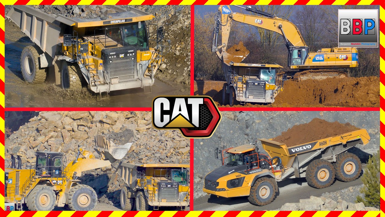 ⚠️ CAT 395, 775G, 745, 990K, Volvo A60H - Abraum im Steinbruch, Germany, 2026.  Teil 4