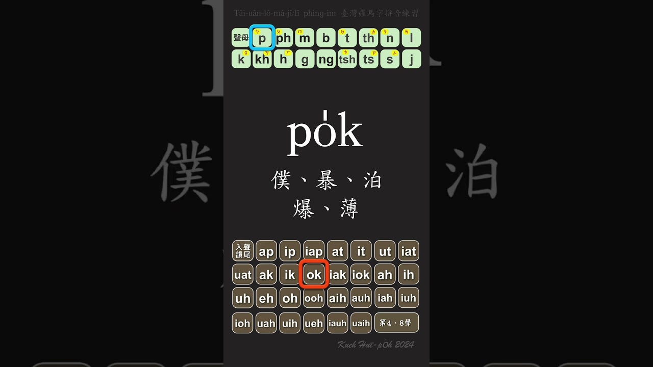 學臺語24s｜臺羅拼音｜入聲1/4｜Taiwanese Romanization tips and tricks.