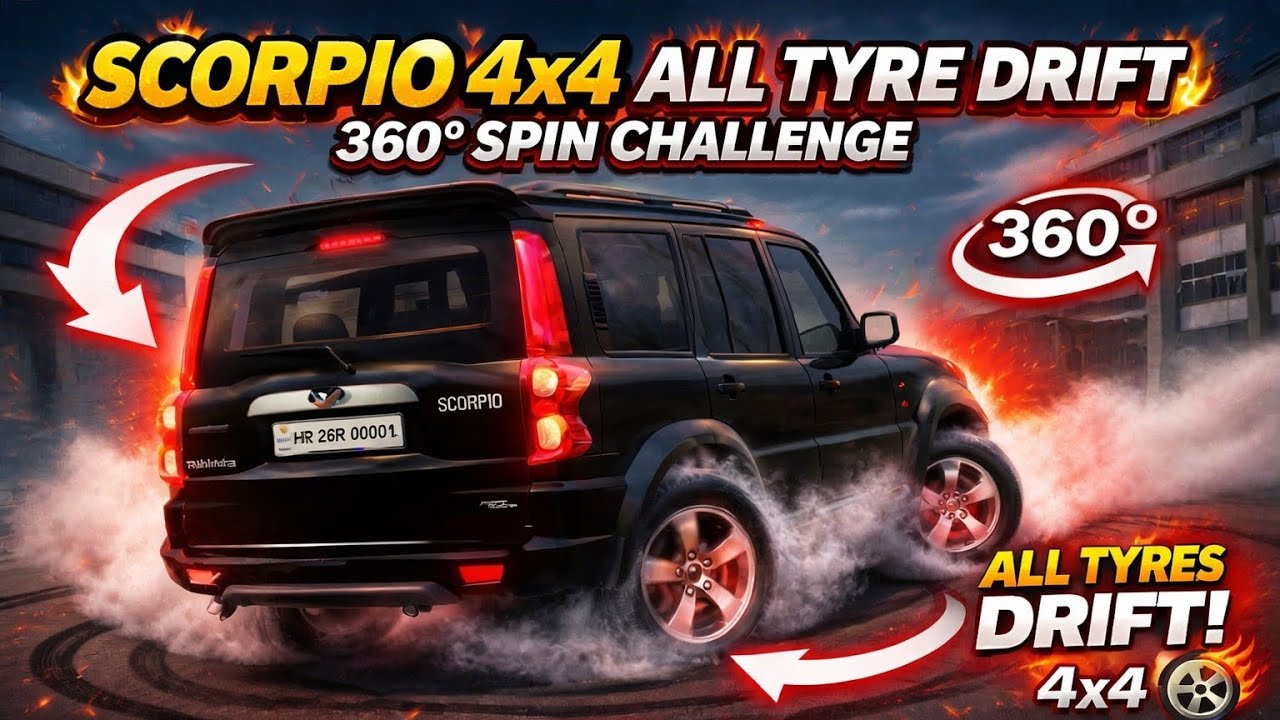 Scorpio 4x4 All Tyre Drift 🔥 | 360° Spin Challenge | Car Parking Multiplayer