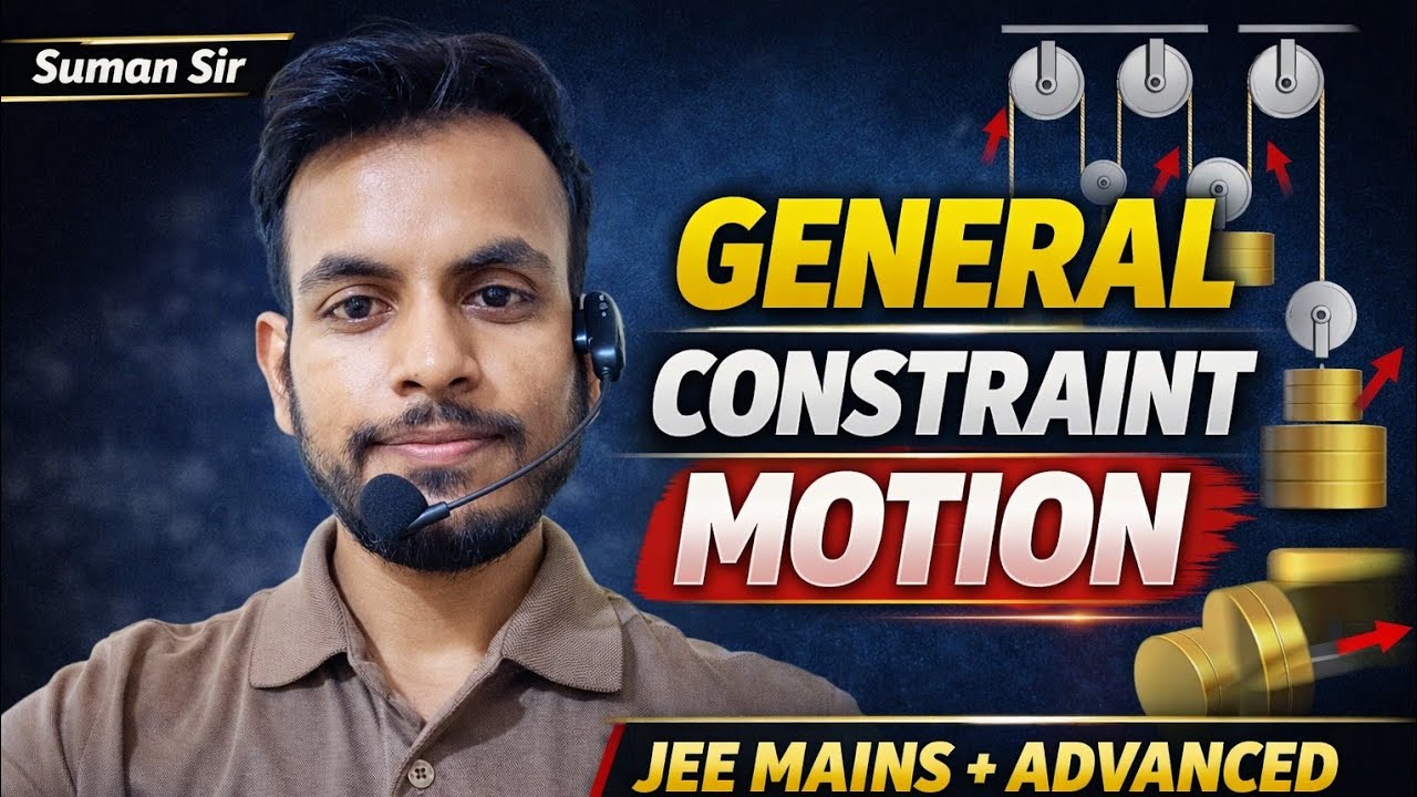 General Constraint Motion | String & Pulley Problems | JEE Mains & Advanced | Suman Sir