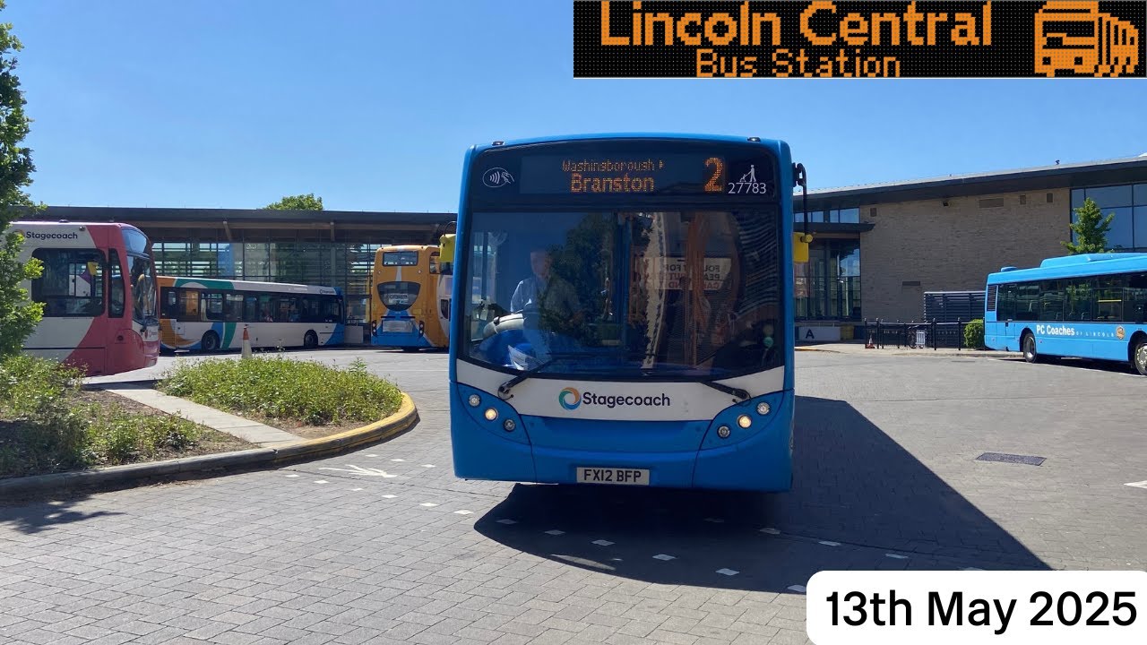 Buses and coaches at Lincoln Central Bus Station  (13/05/2025)