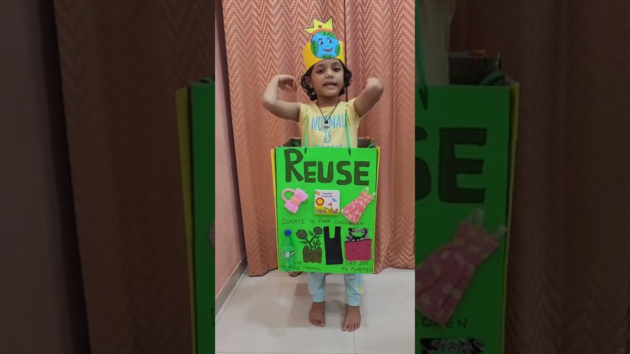3 R'S Reduce Reuse & Recycle #saveearth #school #competition #fancydress #education #viral
