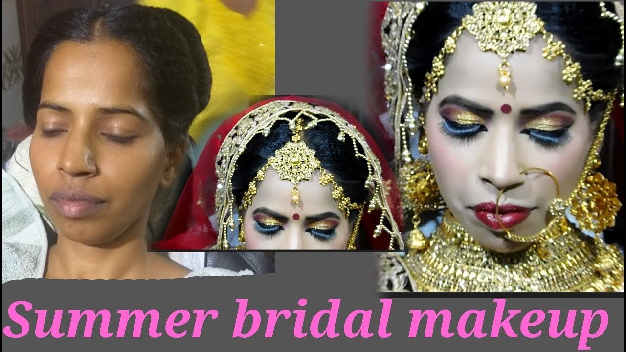 Summer makeup||Summer bridal makeup 100% sweatproof in hindi