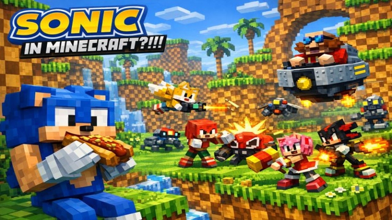 Playing Sonic DLC in Minecraft