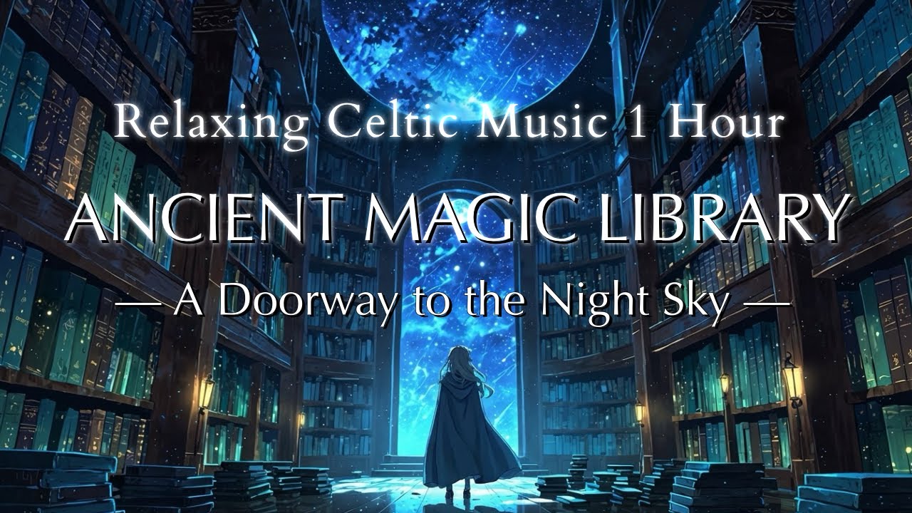 Ancient Magic Library — A Doorway to the Night Sky — | 1 Hour Healing Celtic Ambient
