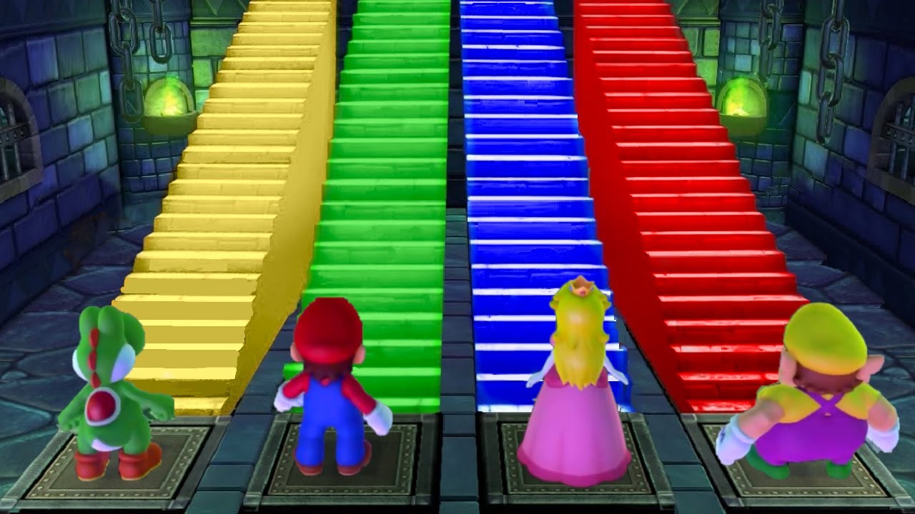 Mario Party 10 Minigames - Yoshi vs Mario vs Peach vs Wario (Master CPU)