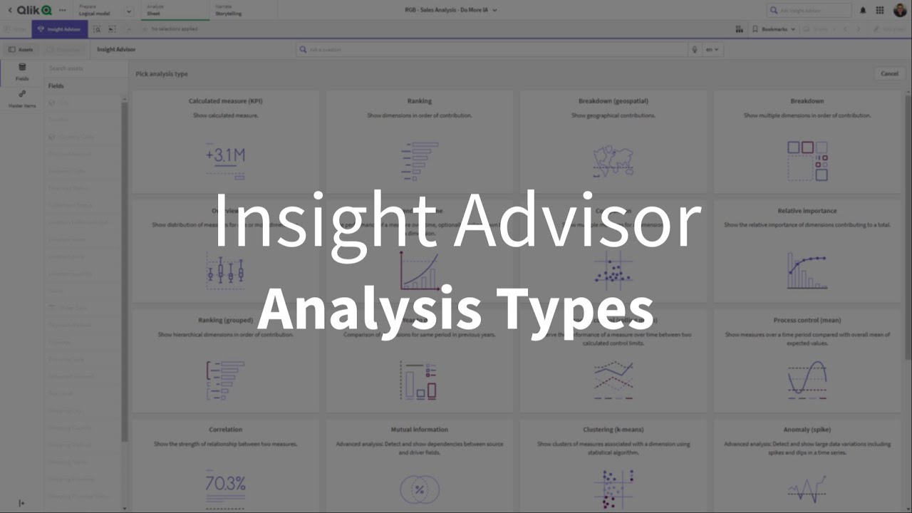 Insight Advisor Analysis Types - Walkthrough