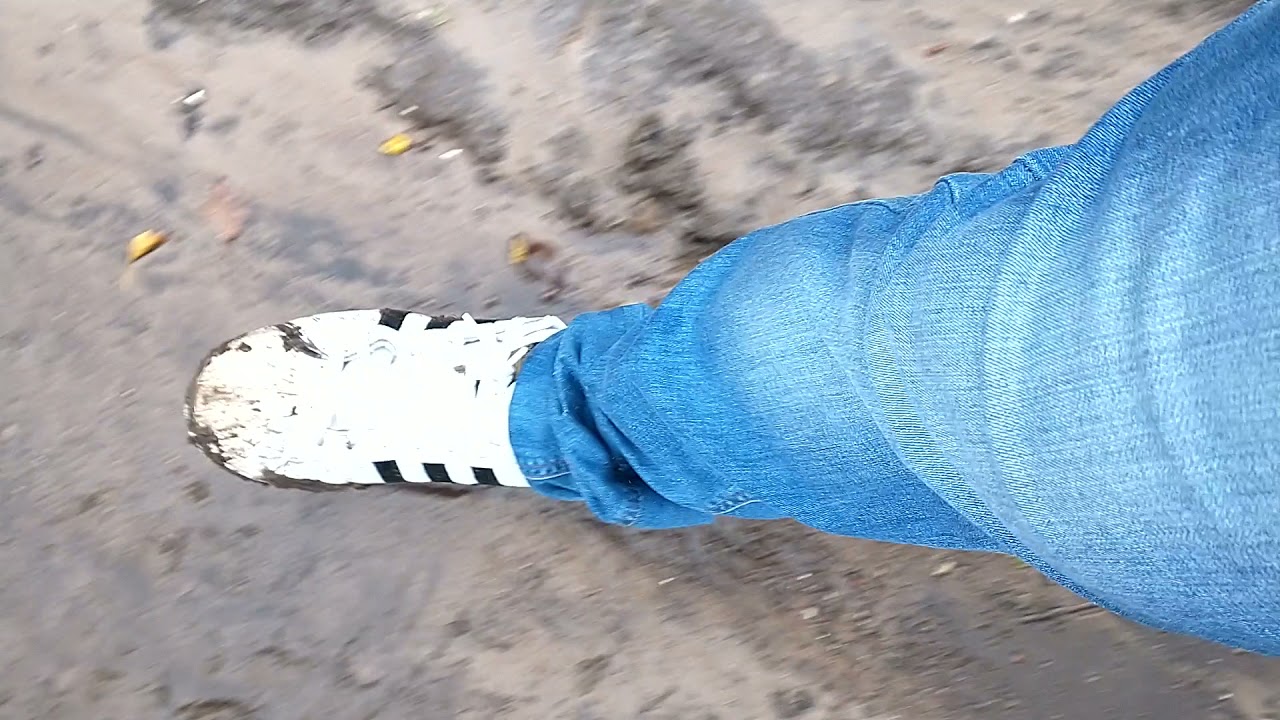 White adidas superstar in the mud part 3