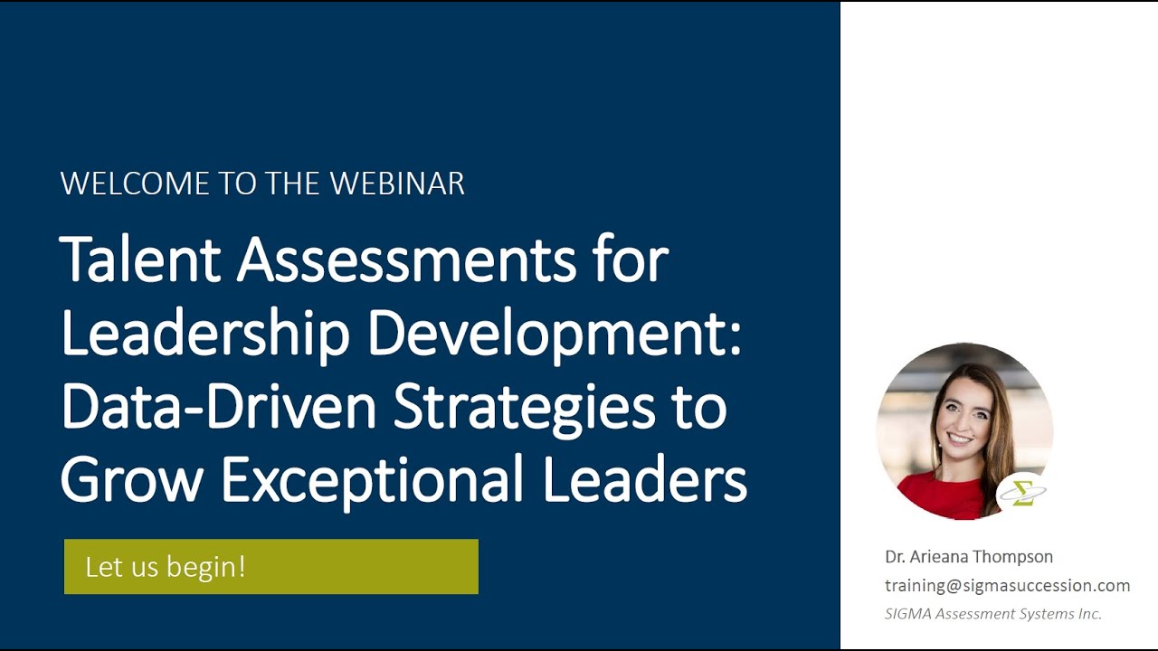 SIGMA Webinar: Talent Assessments for Leadership Development