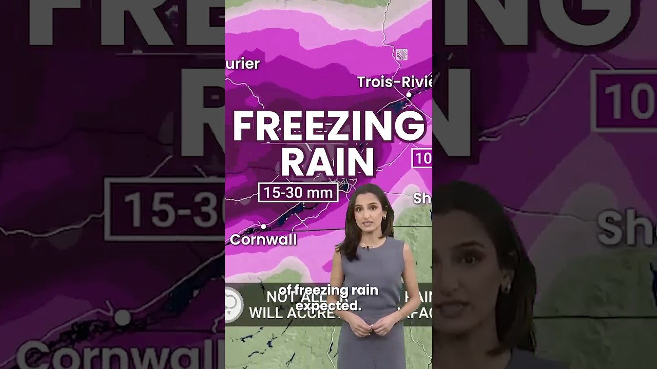 A significant freezing rain event is forecast for Ontario and Quebec this week  | #shorts #icestorm