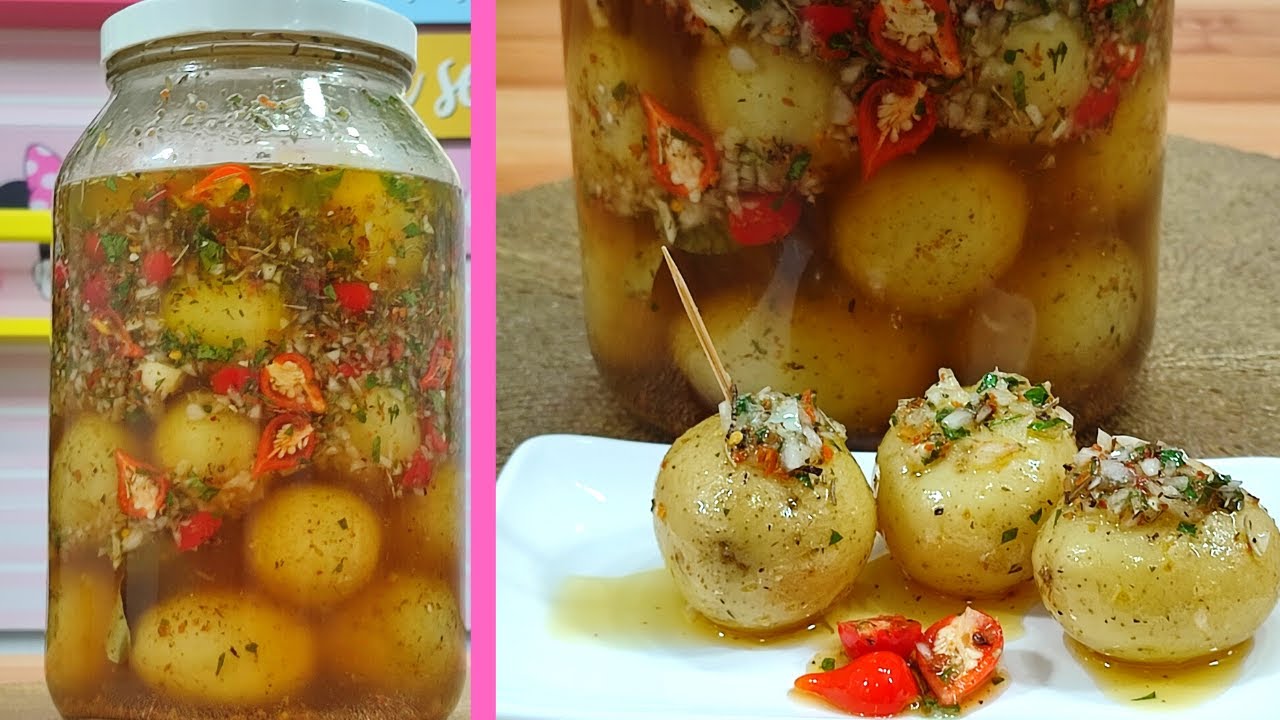 COMO FAZER CONSERVA DE BATATA CALABRESA EM CASA |#kdeliciacozinha