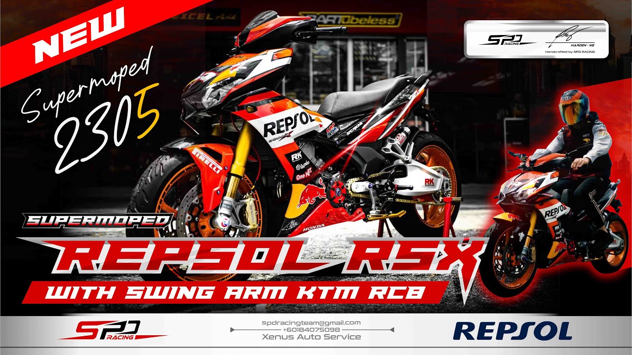 Honda RSX 150 + Swing Arm KTM RC8 + Fork Ohlins Triump + Sport Rim Yamaha R1 ( Full Transformtion )