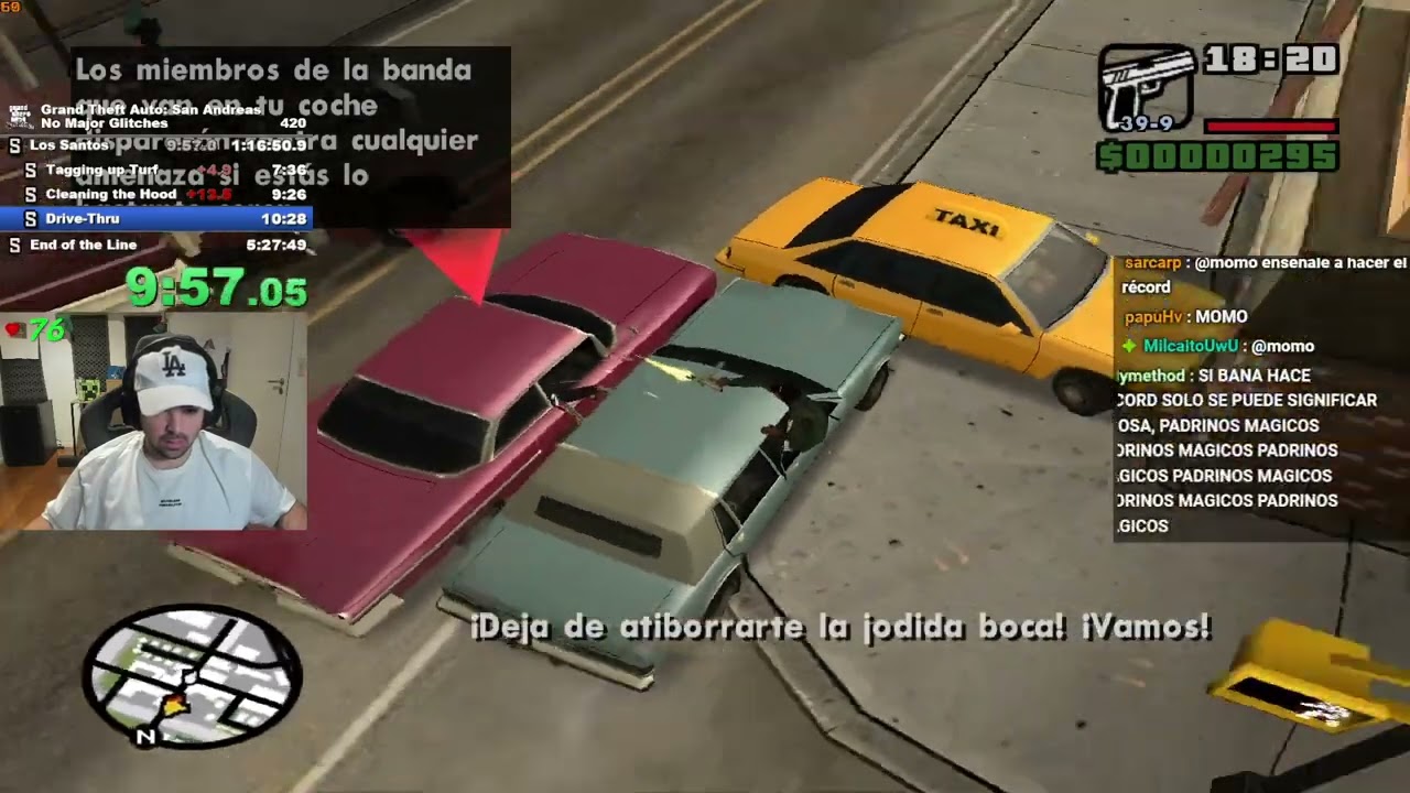 Bananirou hace speedrun de GTA SA y pierde por no tener paracaídas