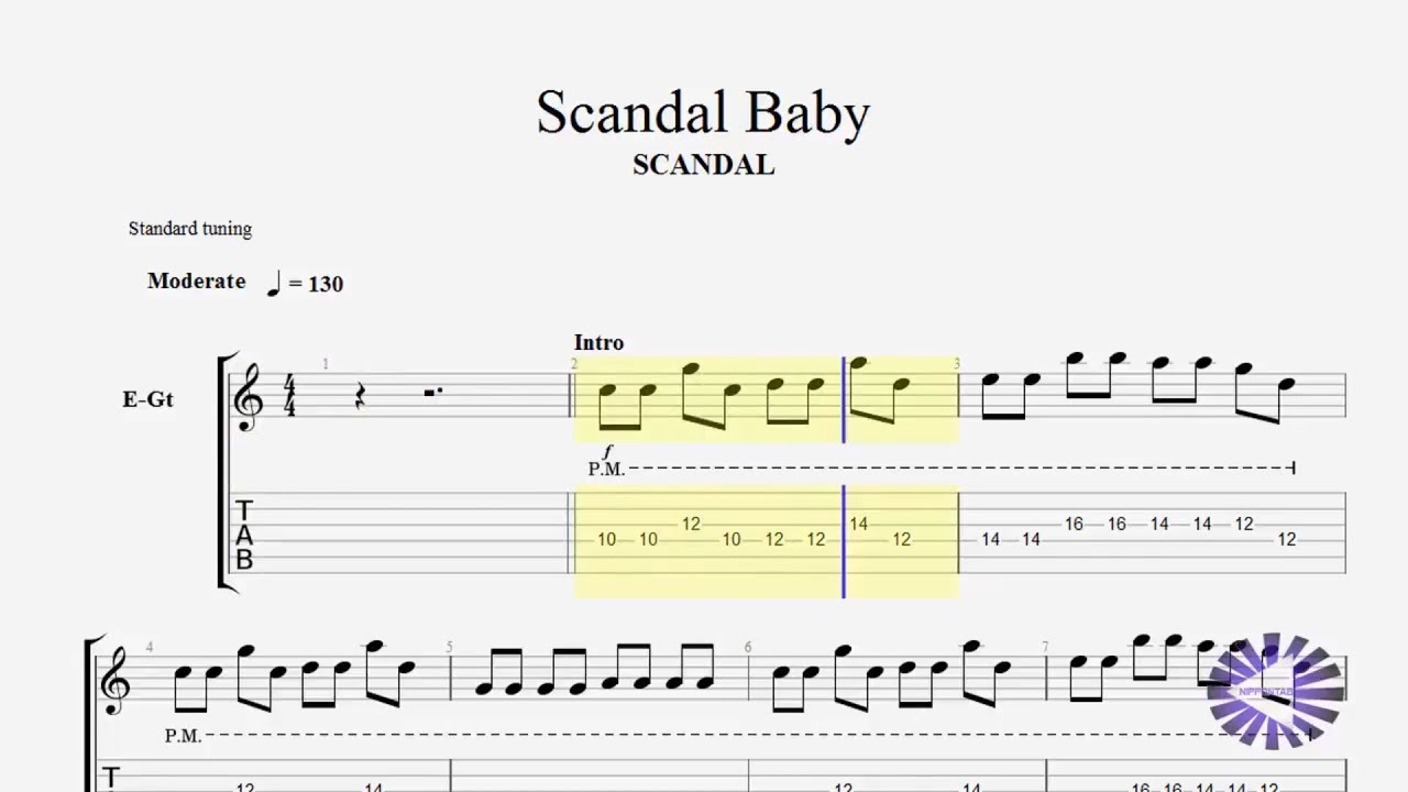 【Guitare】Scandal Baby ギターtab譜 スキャンダル〚Scandal〛 by NipponTAB