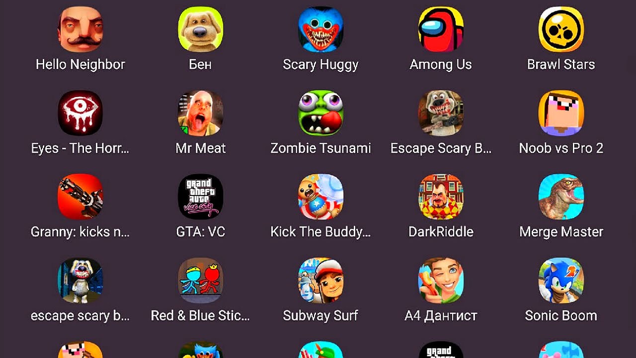 Escape Scary Ben,Granny Neighbor,Poppy Playtime,Slenderman,Sonic Dash