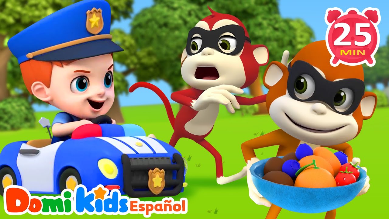 Bebé policía, persigue al ladrón | Canciones de Animales para Niños | Domi Kids Fiesta Animal
