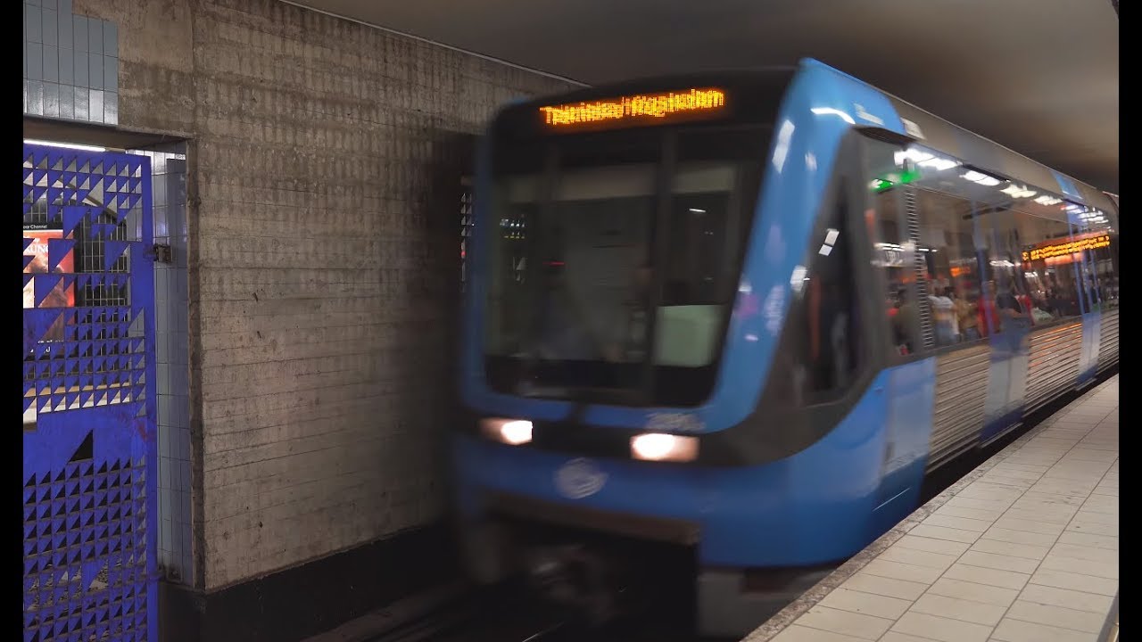 Sweden, Stockholm, subway ride from Slussen to T-Centralen