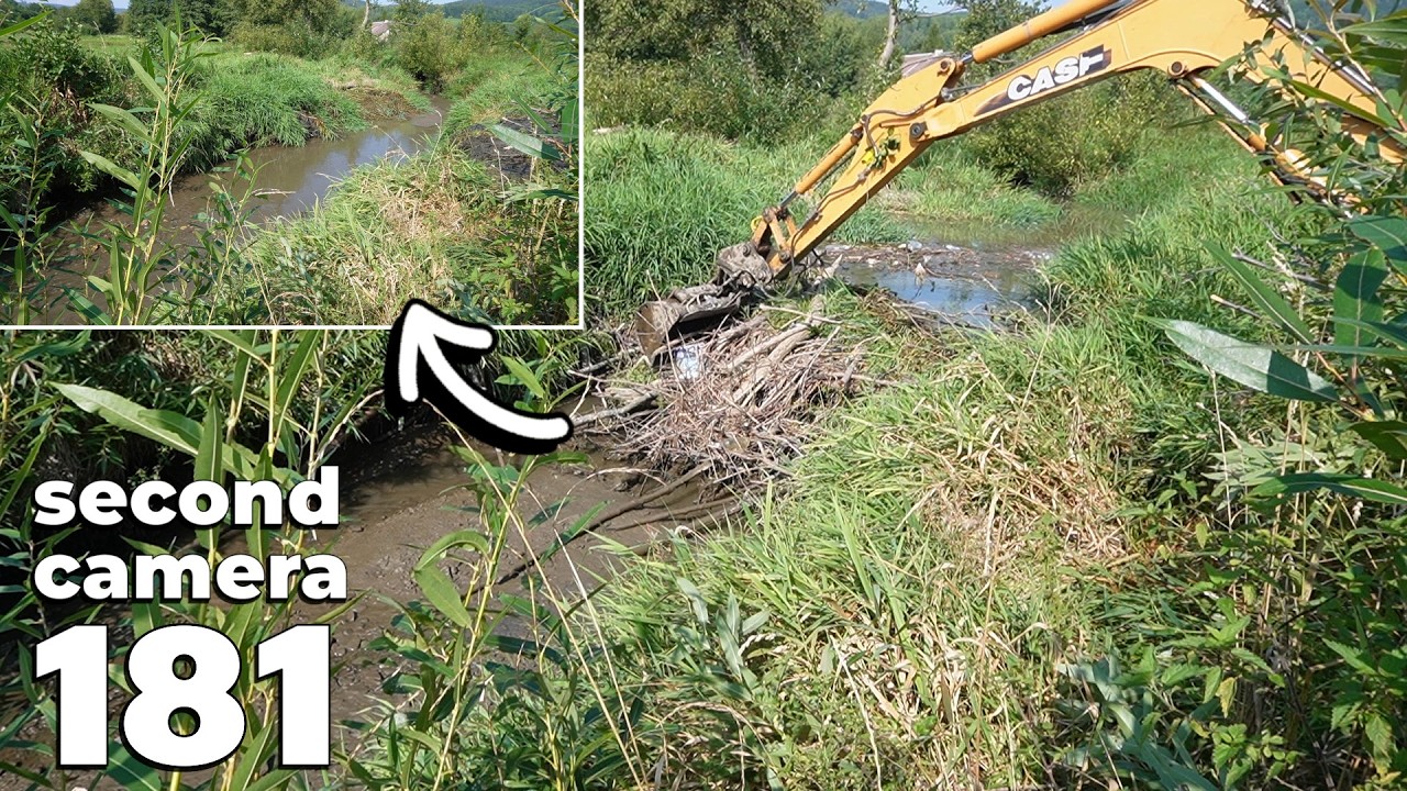 Beaver Dam Removal With Excavator No.181 - Second Camera