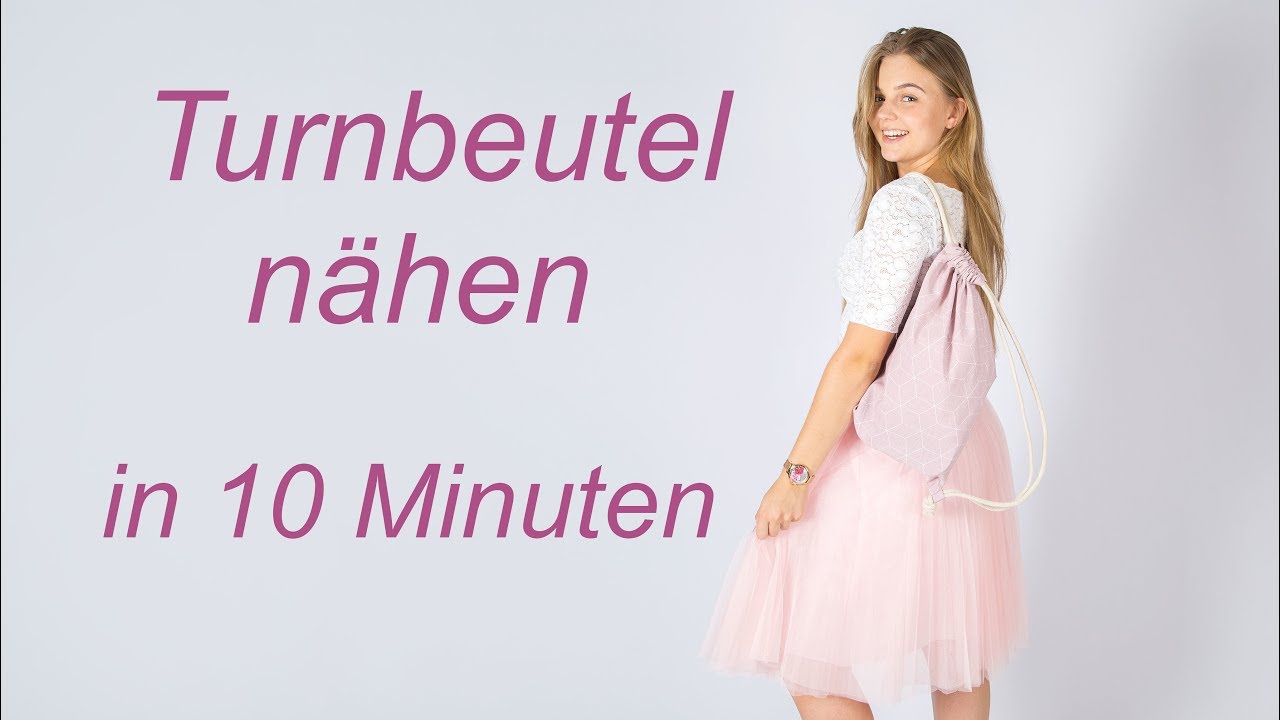 Turnbeutel nähen - in 10 Minuten - Tutorial - für Anfänger