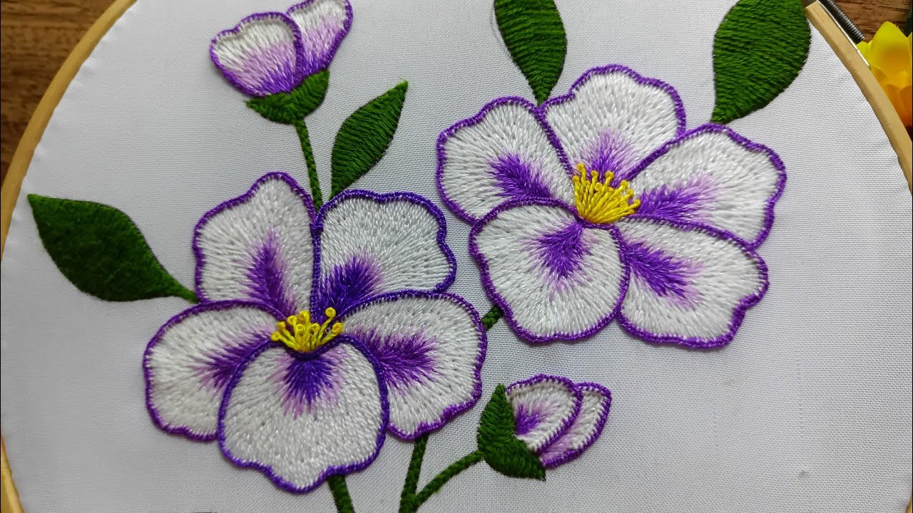 Como bordar flores matizadas!! Muy facil y r&aacute;pido !! 