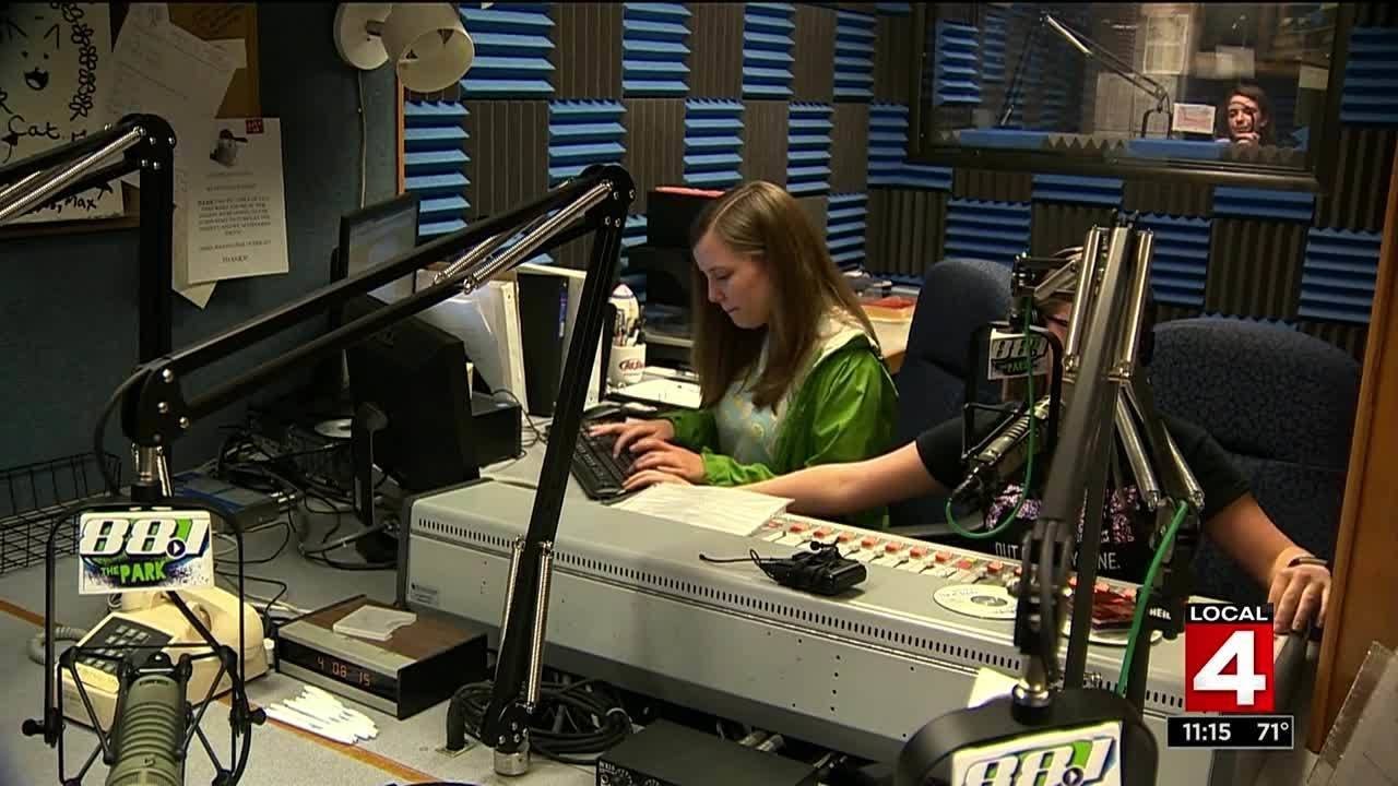 Behind the microphone at high school-run radio station 88.1 The Park
