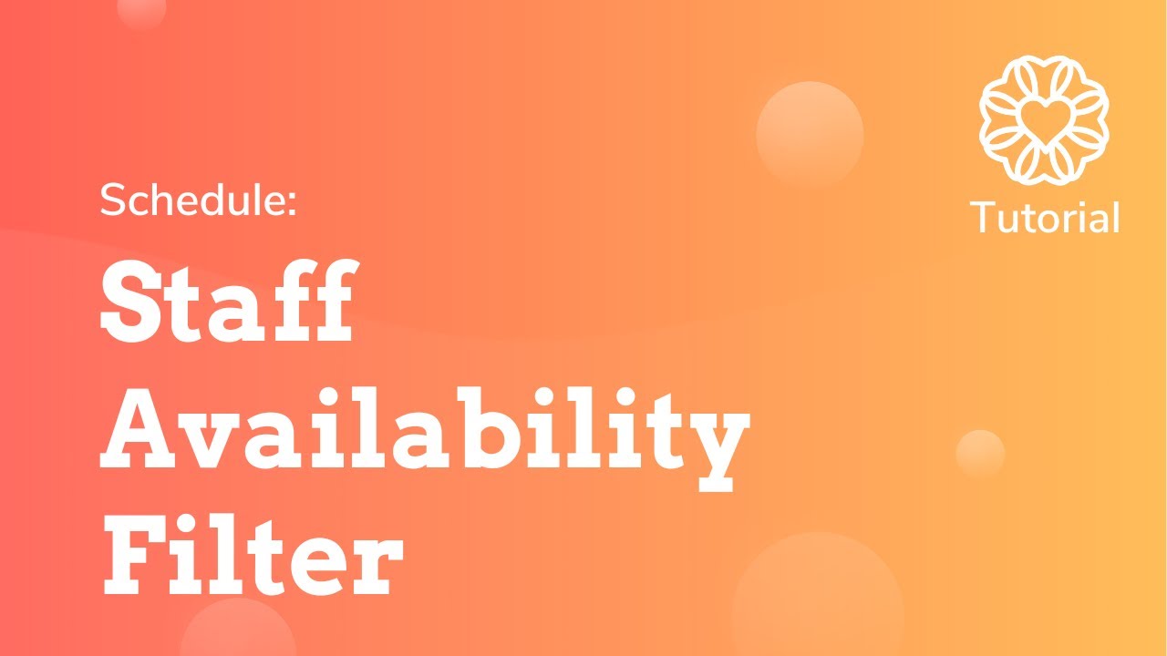 Staff Availability Filter