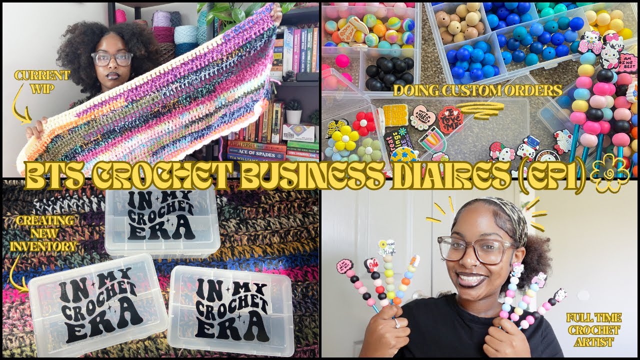 BTS CROCHET BUSINESS DIARIES//(creating inventory, orders, crochet projects) #crochet#hobby