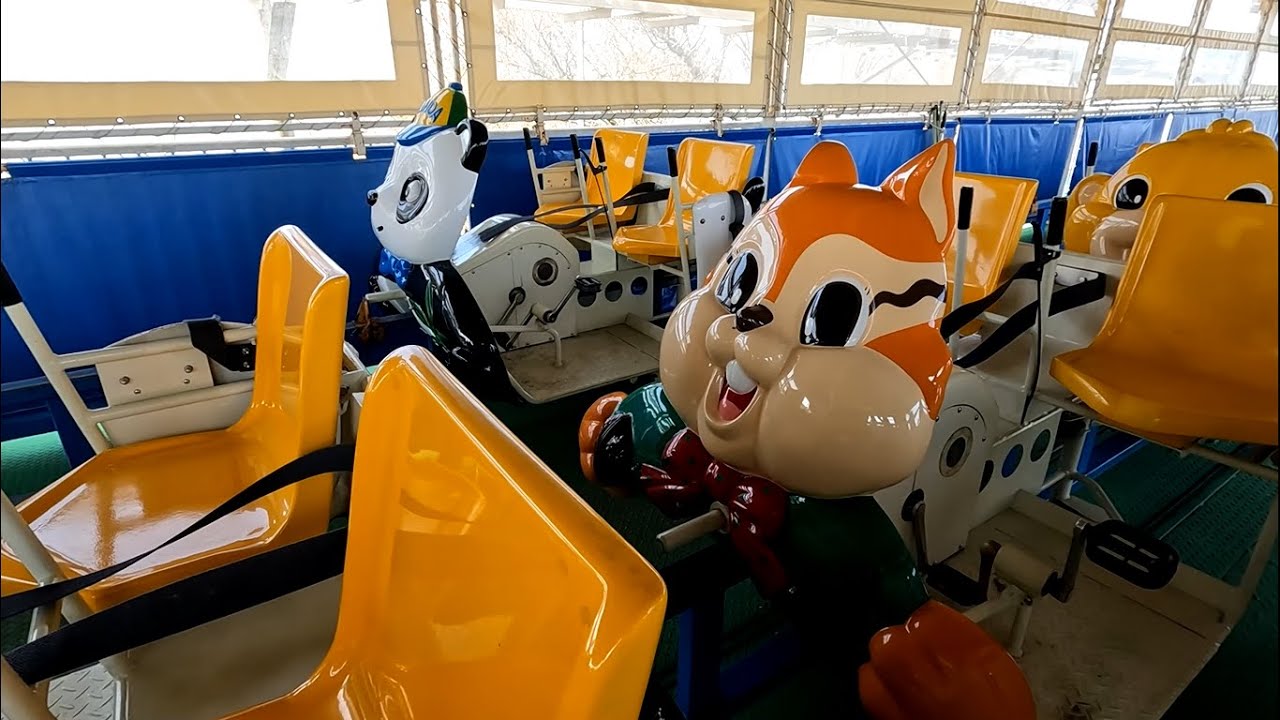 Retro amusement park cycle monorail, children's rides
