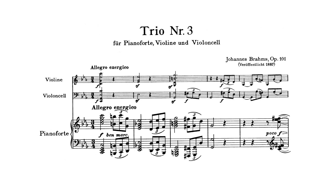 Brahms: Piano Trio No. 3 in C minor, Op. 101 (with Score)