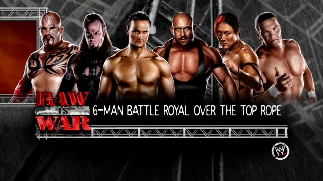 WWE 13 6 Man Over the Top Rope Battle Royal RAW is WAR 1 Match 4