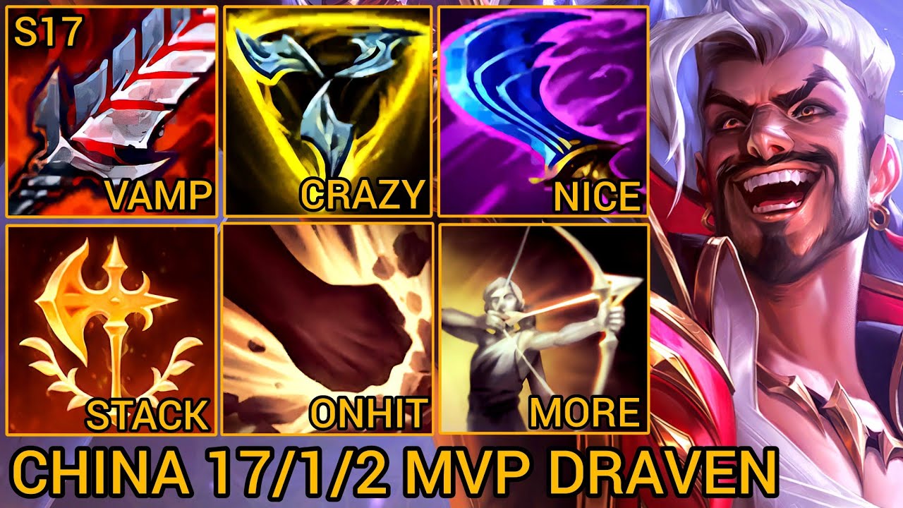 Challenger Draven S Rating ADC 17/1/2 - China Server Wild Rift Best High Tier New Build Season 17