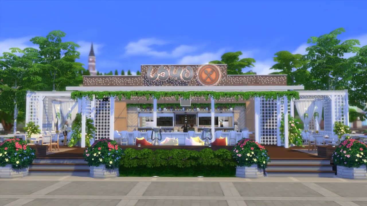 УЮТНЫЙ ЛЕТНИЙ СЕМЕЙНЫЕ РЕСТОРАН БАР | THE SIMS 4  Строительство | Speedbuild | NO CC |RESTAURANT BAR